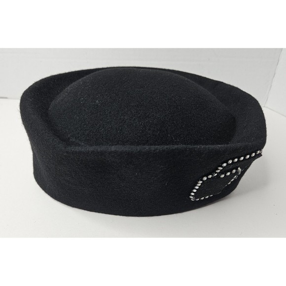 Vintage Lancaster 100% Wool Women’s Black Shell Hat - Picture 5 of 9